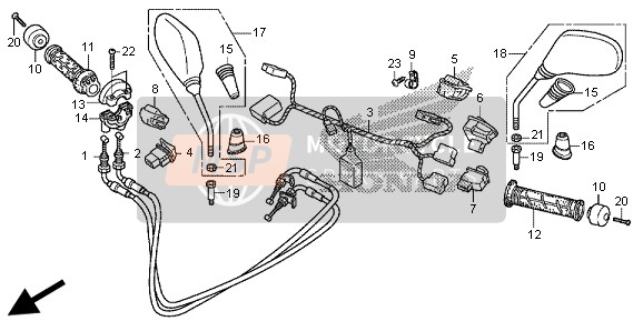 Honda SH300R 2013 SWITCH & CABLE & MIRROR for a 2013 Honda SH300R